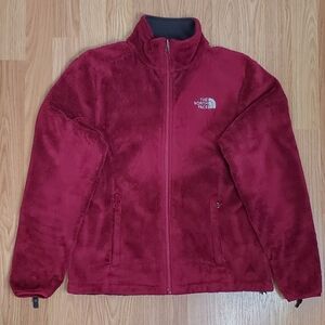 The north face womens Small osito fleece full zip jacket roxbury pink zip pocket